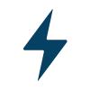 Lightning bolt and power icon